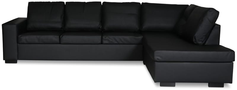 Solna soffa i svart PU öppet avslut 3A, Svart