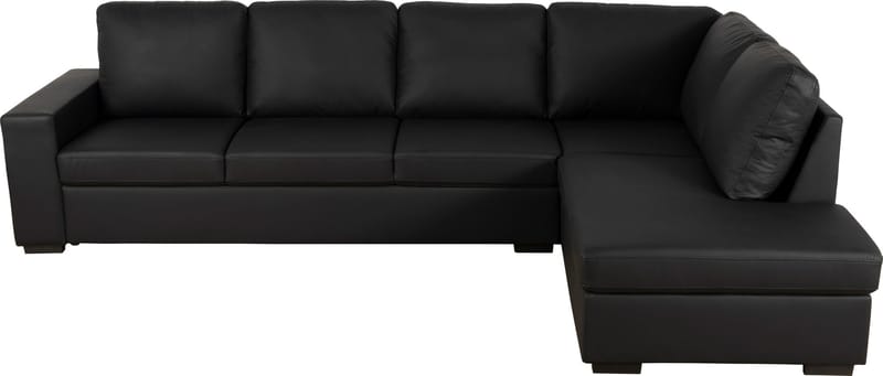 Solna soffa i svart PU öppet avslut 3A - Svart - Möbler - Soffa - Hörnsoffa