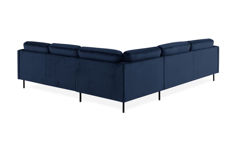 Teodin Hörnsoffa Large Sammet - Blå - Möbler - Soffa - Hörnsoffa