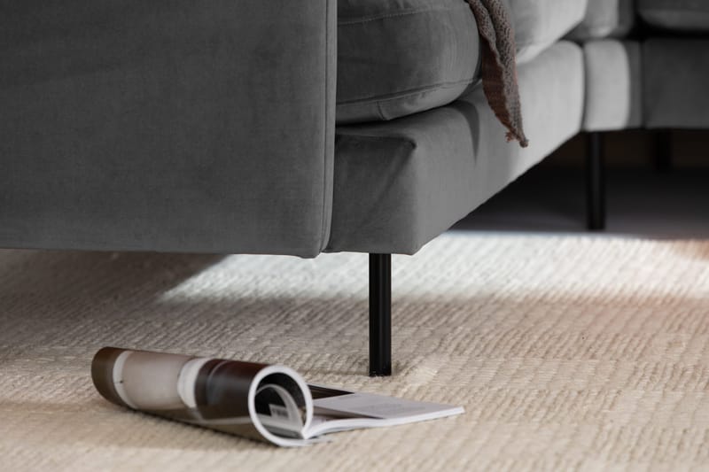 Teodin Hörnsoffa Large Sammet - Ljusgrå - Möbler - Soffa - Hörnsoffa