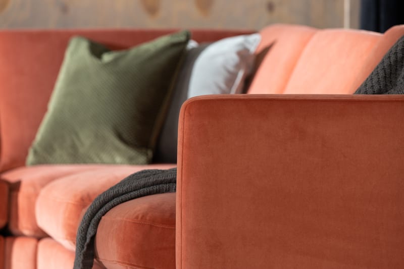 Teodin Hörnsoffa Large Sammet - Rosa - Möbler - Soffa - Hörnsoffa