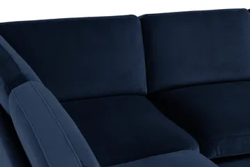 Teodin Hörnsoffa med Divan Höger Sammet - Blå - Möbler - Soffa - Hörnsoffa - Hörnsoffa med divan
