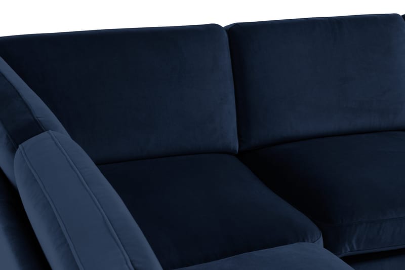 Teodin Hörnsoffa med Divan Höger Sammet - Blå - Möbler - Soffa - Hörnsoffa - Hörnsoffa med divan