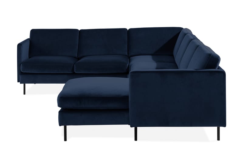 Teodin Hörnsoffa med Divan Höger Sammet - Blå - Möbler - Soffa - Hörnsoffa - Hörnsoffa med divan