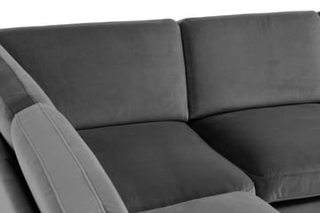 Teodin Hörnsoffa med Divan Höger Sammet - Ljusgrå - Möbler - Soffa - Hörnsoffa - Hörnsoffa med divan