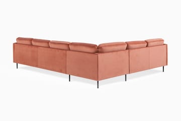Teodin Hörnsoffa med Divan Höger Sammet - Rosa - Möbler - Soffa - Hörnsoffa - Hörnsoffa med divan