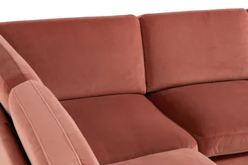Teodin Hörnsoffa med Divan Höger Sammet - Rosa - Möbler - Soffa - Hörnsoffa - Hörnsoffa med divan