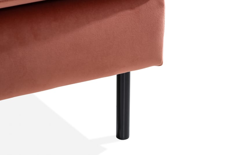 Teodin Hörnsoffa med Divan Höger Sammet - Rosa - Möbler - Soffa - Hörnsoffa - Hörnsoffa med divan