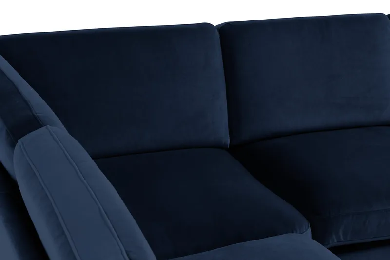 Teodin Hörnsoffa med Divan Vänster Sammet - Blå - Möbler - Soffa - Hörnsoffa - Hörnsoffa med divan