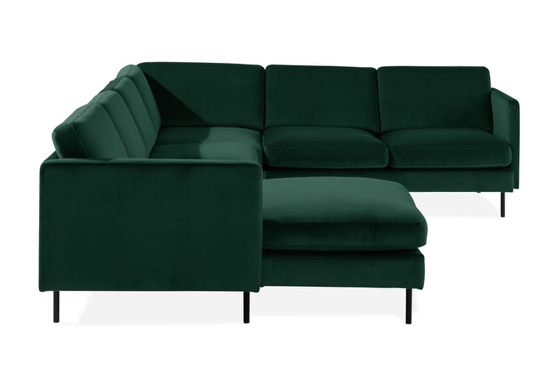 Teodin Hörnsoffa med Divan Vänster Sammet - Grön - Möbler - Soffa - Hörnsoffa - Hörnsoffa med divan