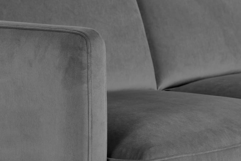 Teodin Hörnsoffa med Divan Vänster Sammet - Ljusgrå - Möbler - Soffa - Hörnsoffa - Hörnsoffa med divan