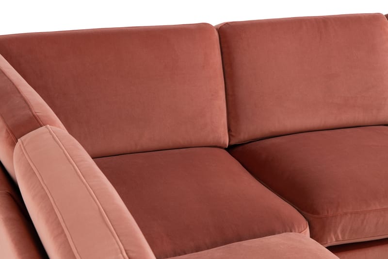 Teodin Hörnsoffa med Divan Vänster Sammet - Rosa - Möbler - Soffa - Hörnsoffa - Hörnsoffa med divan