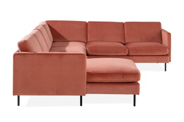 Teodin Hörnsoffa med Divan Vänster Sammet - Rosa - Möbler - Soffa - Hörnsoffa - Hörnsoffa med divan