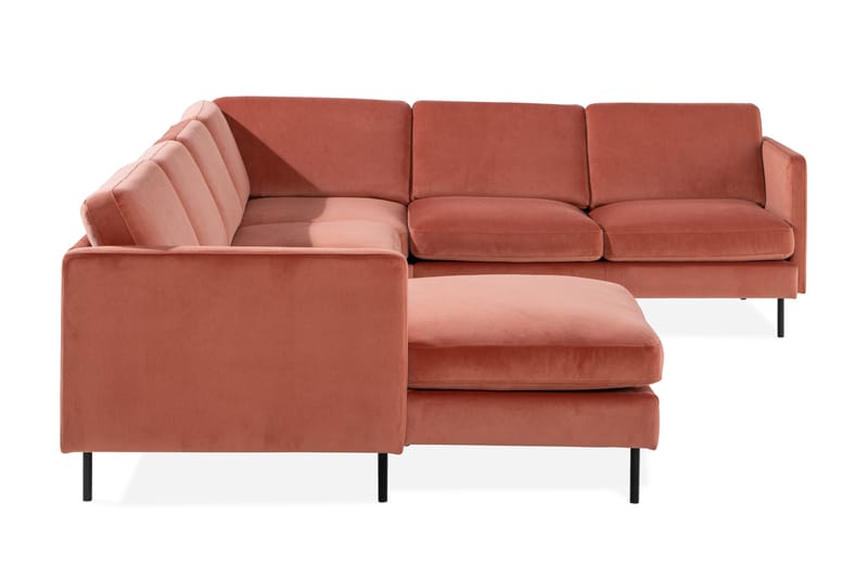 Teodin Hörnsoffa med Divan Vänster Sammet - Rosa - Möbler - Soffa - Hörnsoffa - Hörnsoffa med divan