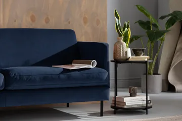 Teodin Hörnsoffa Sammet - Blå - Möbler - Soffa - Hörnsoffa