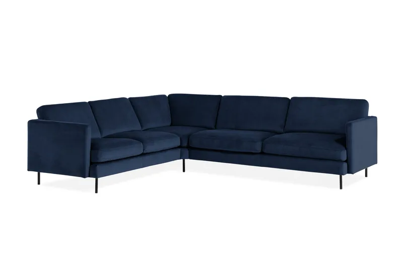 Teodin Hörnsoffa Sammet - Blå - Möbler - Soffa - Hörnsoffa