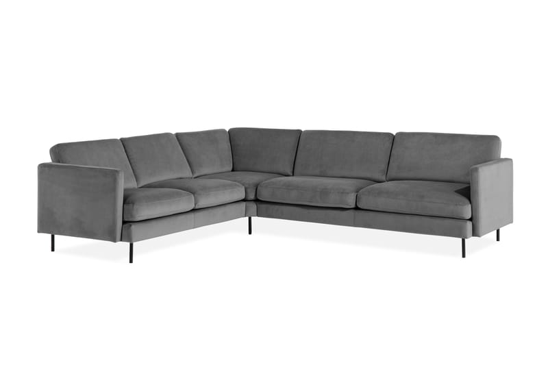 Teodin Hörnsoffa Sammet - Ljusgrå - Möbler - Soffa - Hörnsoffa