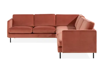 Teodin Hörnsoffa Sammet - Rosa - Möbler - Soffa - Hörnsoffa