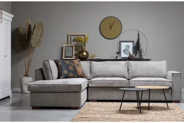 Tiahna Hörnsoffa Vänster - Grå - Möbler - Soffa - Divansoffor & schäslongsoffa - 3 sits soffa med divan