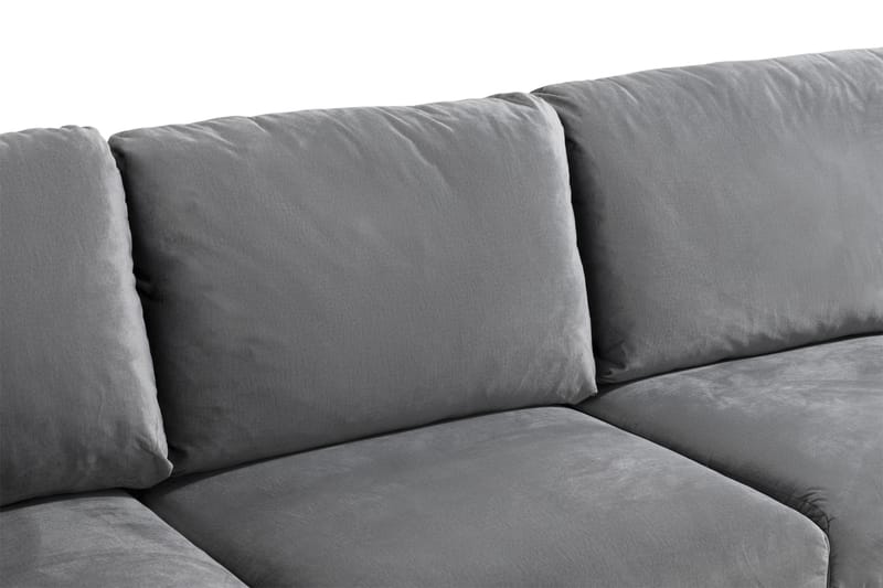 Trend 5-sits Högervänd L-formad Hörnsoffa i Sammet - Ljusgrå - Möbler - Soffa - Hörnsoffa