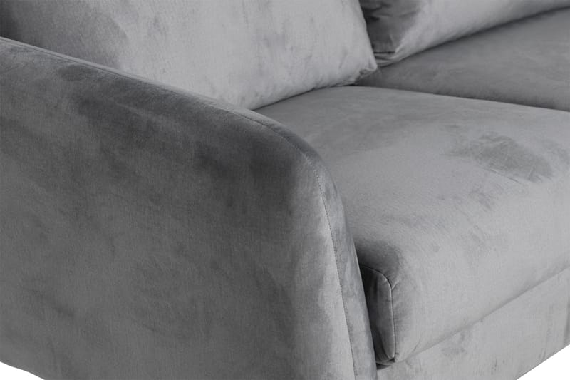 Trend 5-sits Högervänd L-formad Hörnsoffa i Sammet - Ljusgrå - Möbler - Soffa - Hörnsoffa