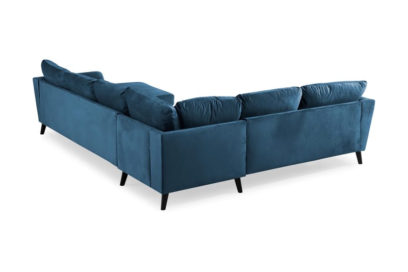 Trend 5-sits Högervänd L-formad Hörnsoffa med Divan i Sammet - Blå - Möbler - Soffa - Hörnsoffa - Hörnsoffa med divan