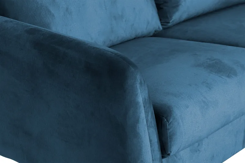 Trend 5-sits Högervänd L-formad Hörnsoffa med Divan i Sammet - Blå - Möbler - Soffa - Hörnsoffa - Hörnsoffa med divan