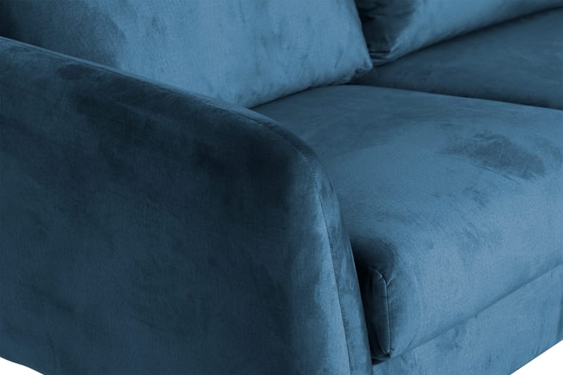 Trend 5-sits Högervänd L-formad Hörnsoffa med Divan i Sammet - Blå - Möbler - Soffa - Hörnsoffa - Hörnsoffa med divan