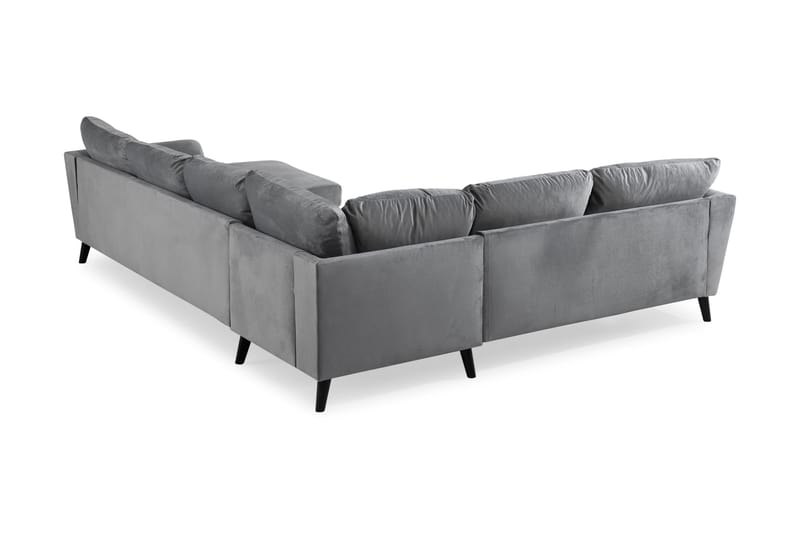 Trend 5-sits Högervänd L-formad Hörnsoffa med Divan i Sammet - Ljusgrå - Möbler - Soffa - Hörnsoffa - Hörnsoffa med divan