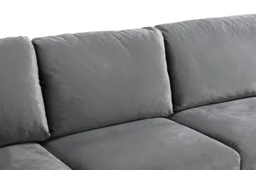 Trend 5-sits Högervänd L-formad Hörnsoffa med Divan i Sammet - Ljusgrå - Möbler - Soffa - Hörnsoffa - Hörnsoffa med divan