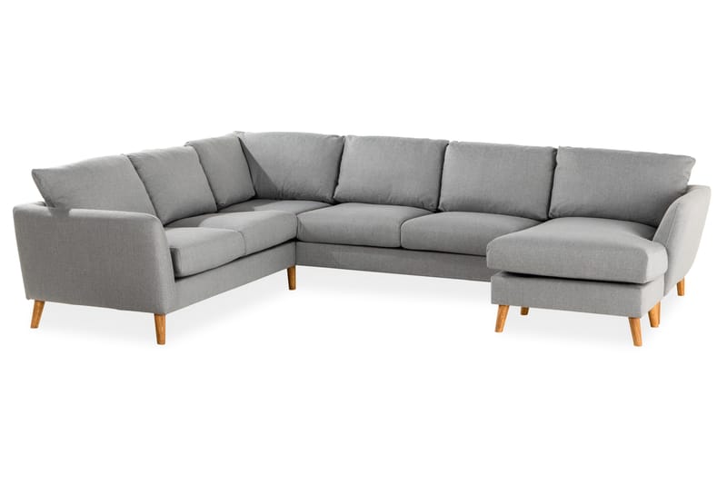 Trend 5-sits Högervänd U-formad Hörnsoffa med divan i Tyg - Ljusgrå - Möbler - Soffa - Hörnsoffa - Hörnsoffa med divan
