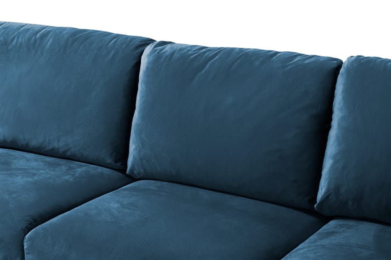 Trend 5-sits Vänstervänd U-formad Hörnsoffa med divan i Sammet - Blå - Möbler - Soffa - Hörnsoffa