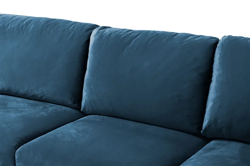 Trend 5-sits Vänstervänd U-formad Hörnsoffa med divan i Sammet - Blå - Möbler - Soffa - Hörnsoffa - Hörnsoffa med divan