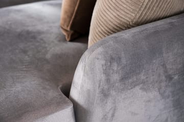 Trend 5-sits Vänstervänd U-formad Hörnsoffa med divan i Sammet - Ljusgrå - Möbler - Soffa - Hörnsoffa - Hörnsoffa med divan
