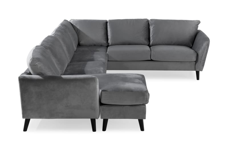 Trend 5-sits Vänstervänd U-formad Hörnsoffa med divan i Sammet - Ljusgrå - Möbler - Soffa - Hörnsoffa