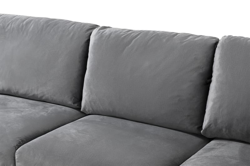 Trend 5-sits Vänstervänd U-formad Hörnsoffa med divan i Sammet - Ljusgrå - Möbler - Soffa - Hörnsoffa