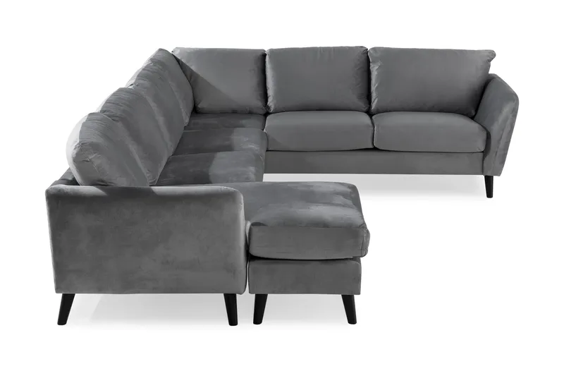 Trend 5-sits Vänstervänd U-formad Hörnsoffa med divan i Sammet - Ljusgrå - Möbler - Soffa - Hörnsoffa - Hörnsoffa med divan