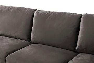Trend 5-sits Vänstervänd U-formad Hörnsoffa med divan i Sammet - Mörkgrå - Möbler - Soffa - Hörnsoffa - Hörnsoffa med divan