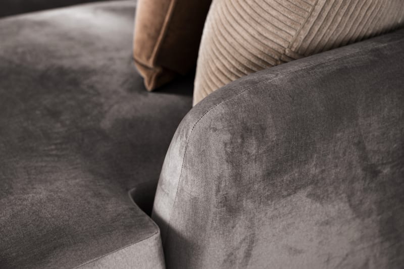 Trend 5-sits Vänstervänd U-formad Hörnsoffa med divan i Sammet - Mörkgrå - Möbler - Soffa - Hörnsoffa