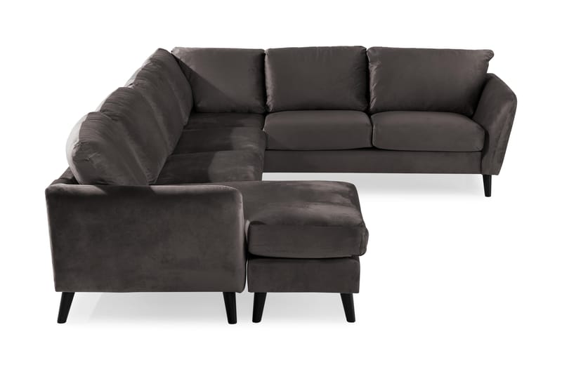 Trend 5-sits Vänstervänd U-formad Hörnsoffa med divan i Sammet - Mörkgrå - Möbler - Soffa - Hörnsoffa