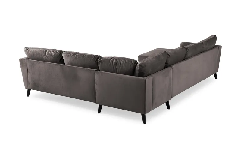 Trend 5-sits Vänstervänd U-formad Hörnsoffa med divan i Sammet - Mörkgrå - Möbler - Soffa - Hörnsoffa - Hörnsoffa med divan