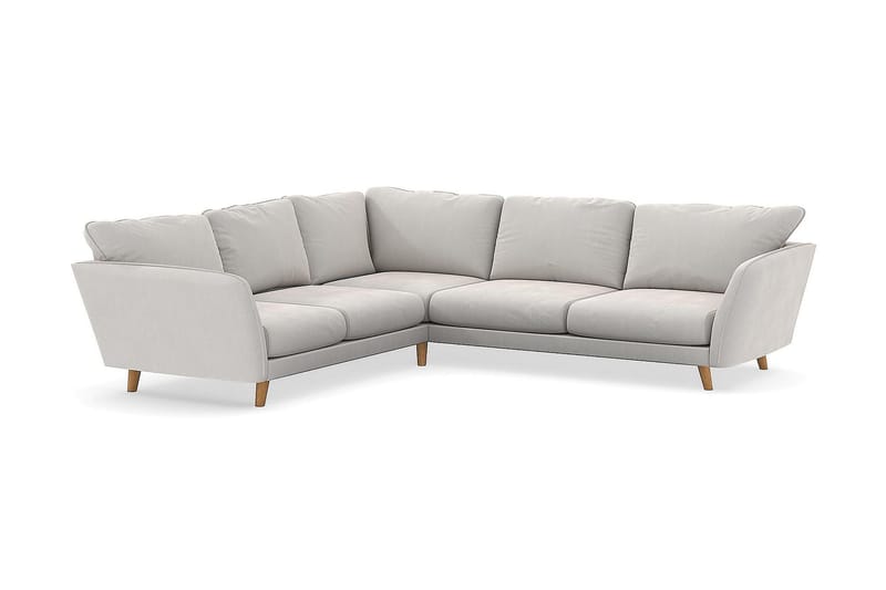 Trend Lyx 6-sits Vändbar L-formad Hörnsoffa i Sammet - Krämvit - Möbler - Soffa - Hörnsoffa