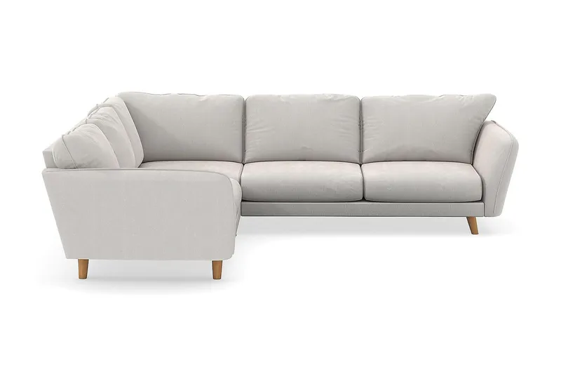 Trend Lyx 6-sits Vändbar L-formad Hörnsoffa i Sammet - Krämvit - Möbler - Soffa - Hörnsoffa