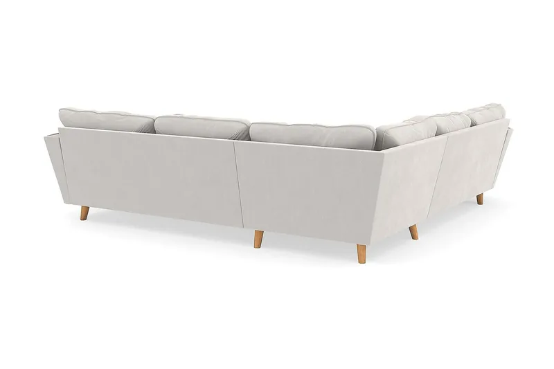 Trend Lyx 6-sits Vändbar L-formad Hörnsoffa i Sammet - Krämvit - Möbler - Soffa - Hörnsoffa