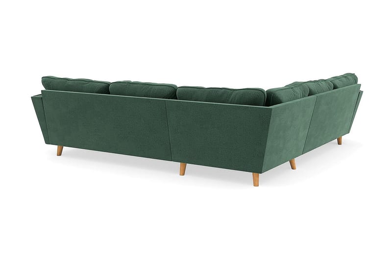 Trend Lyx 6-sits Vändbar L-formad Hörnsoffa i Sammet - Mörkgrön - Möbler - Soffa - Hörnsoffa