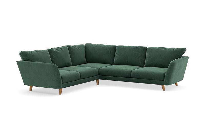 Trend Lyx 6-sits Vändbar L-formad Hörnsoffa i Sammet - Mörkgrön - Möbler - Soffa - Hörnsoffa