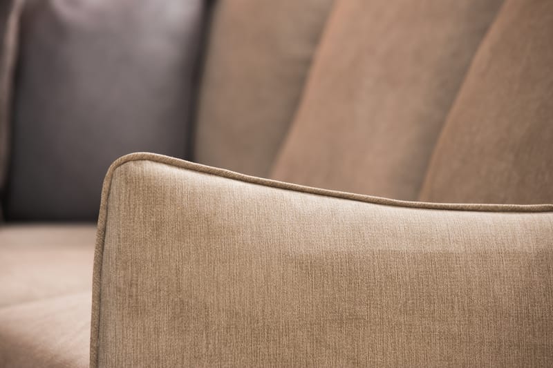 Trend Lyx 6-sits Vändbar L-formad Hörnsoffa i Tyg - Beige - Möbler - Soffa - Hörnsoffa