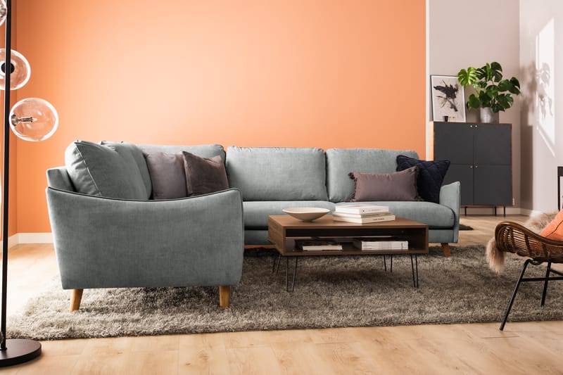 Trend Lyx 6-sits Vändbar L-formad Hörnsoffa i Tyg - Grå - Möbler - Soffa - Hörnsoffa