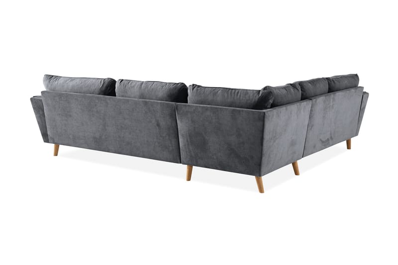 Trend Lyx 6-sits Vändbar L-formad Hörnsoffa i Tyg - Mörkgrå - Möbler - Soffa - Hörnsoffa