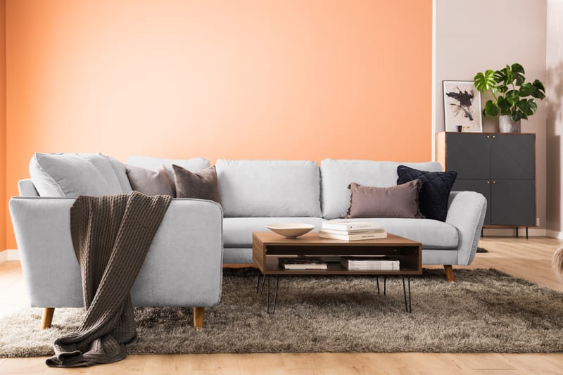 Trend Lyx Hörnsoffa Vändbar - Ljusgrå/Svart - Möbler - Soffa - Hörnsoffa